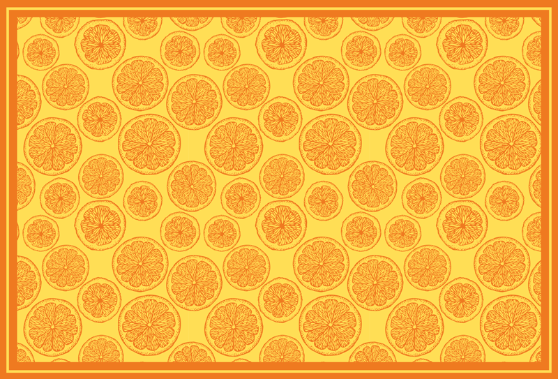 Citrus slice flower vinyl rug - TenStickers
