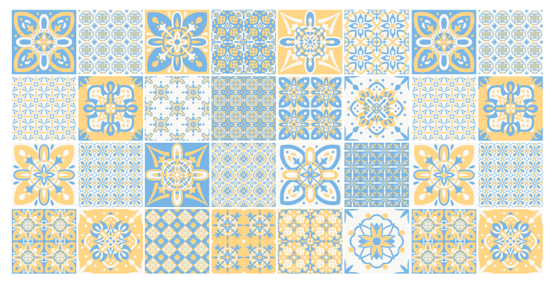 Portuguese mix tiles  kitchen floor tiles - TenStickers