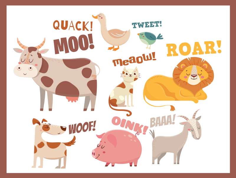 Kids animal noises animal rug - TenStickers