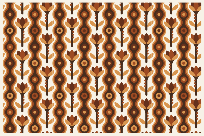 70s pop boogie flowers vintage rug - TenStickers