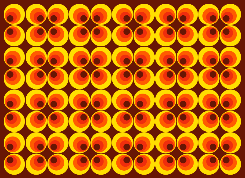 70s pop orange circles vintage rug - TenStickers