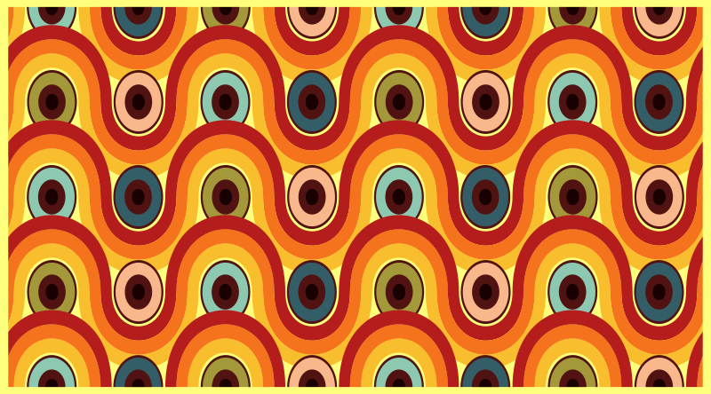 70's circles geometric rugs - TenStickers