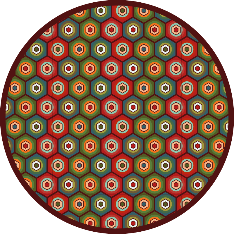 HEXAGONAL COLOR PATTERN geometric vinyl rug - TenStickers