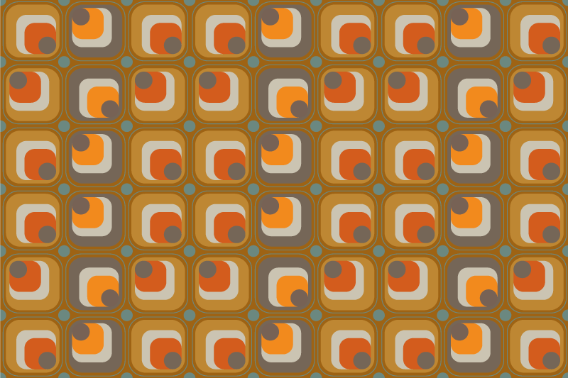 70's retro squares pattern geometric rugs - TenStickers
