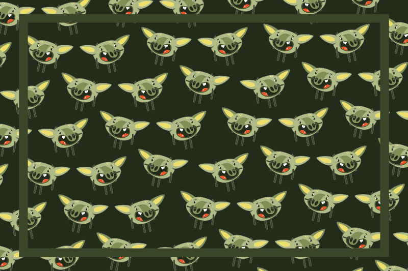 Green monster faces kids vinyl rug - TenStickers