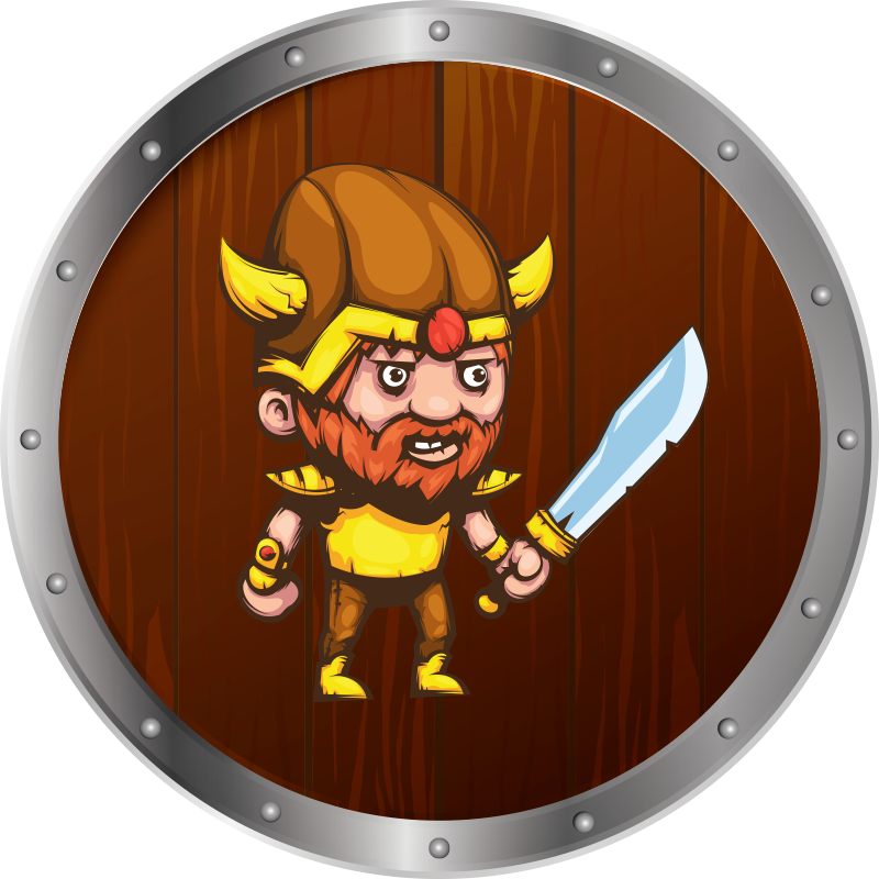 Viking warrior on brown surface vinyl rug - TenStickers