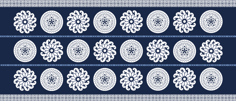 Navy blue patterns mandala vinyl rug - TenStickers