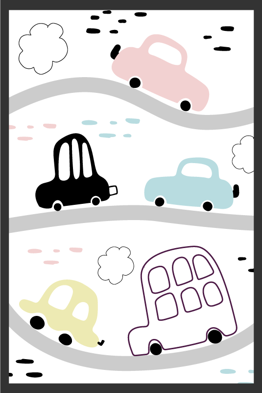 Scandinavian roads nursery vinyl rug - TenStickers