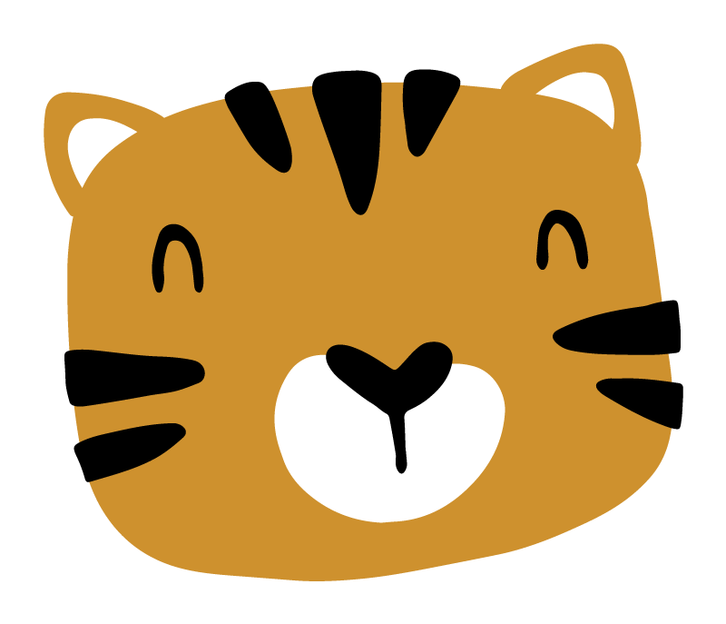 Playful Tiger Face nursery vinyl rug - TenStickers