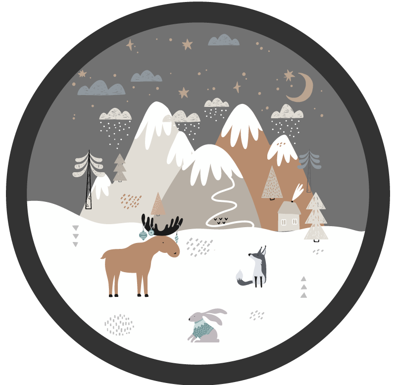 Whimsical Wilderness Scene nursery vinyl rug - TenStickers