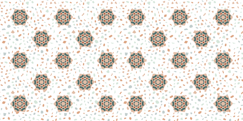 Vinyl rug in white mosaic design - TenStickers