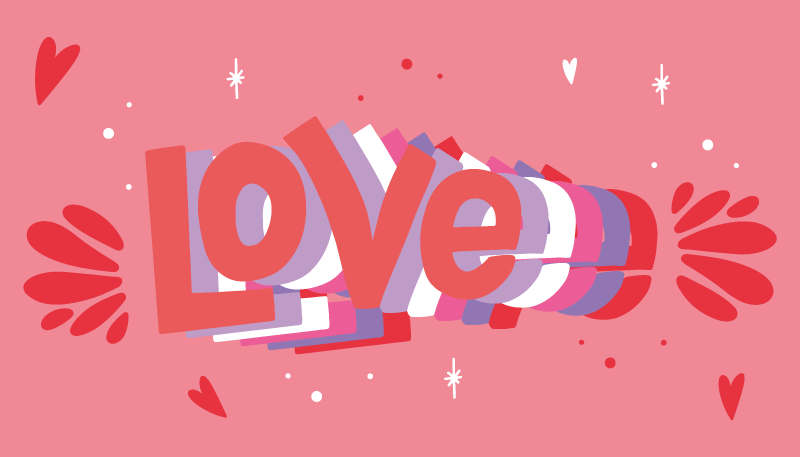 Love custom vinyl floor rug - TenStickers