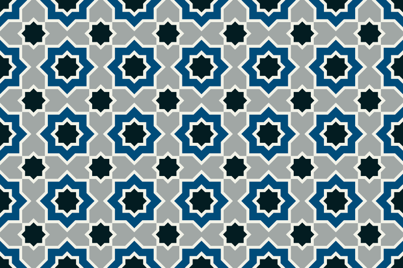 Blue black and grey shapes  tile carpet - TenStickers