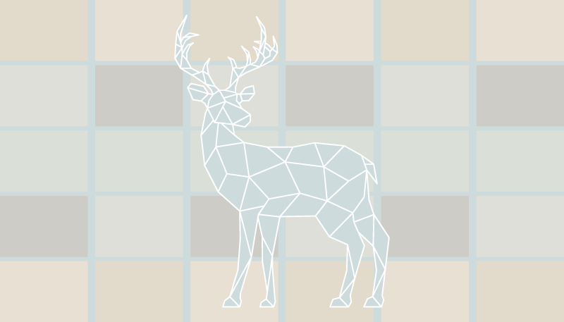 Origami deer motif animal vinyl rug - TenStickers