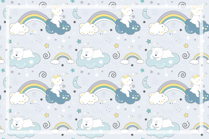 Overcast Reverie kids vinyl rug - TenStickers