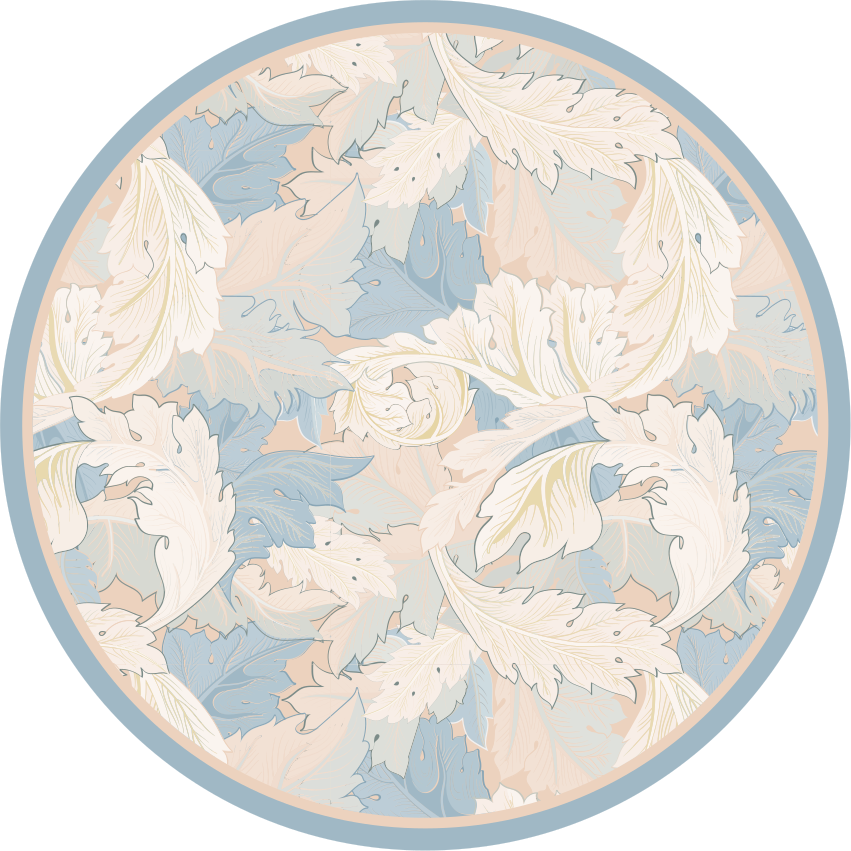 Soft Leaf Pattern flower vinyl rug - TenStickers