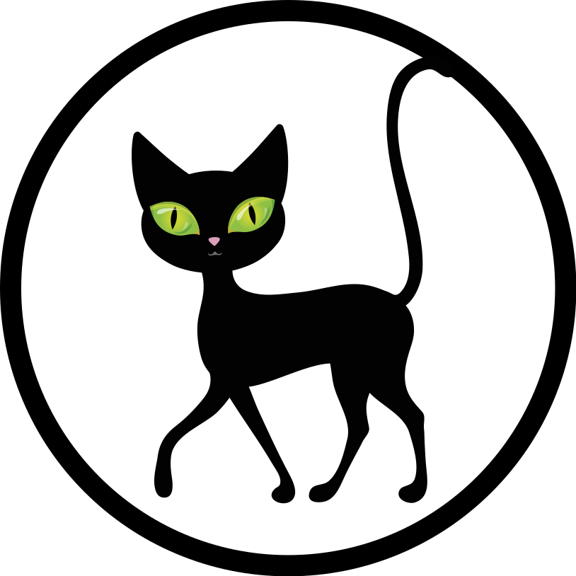 Charming black cat animal vinyl rug - TenStickers