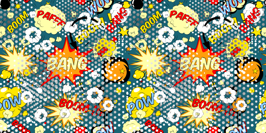 Comic book explosions teenager vinyl rug - TenStickers