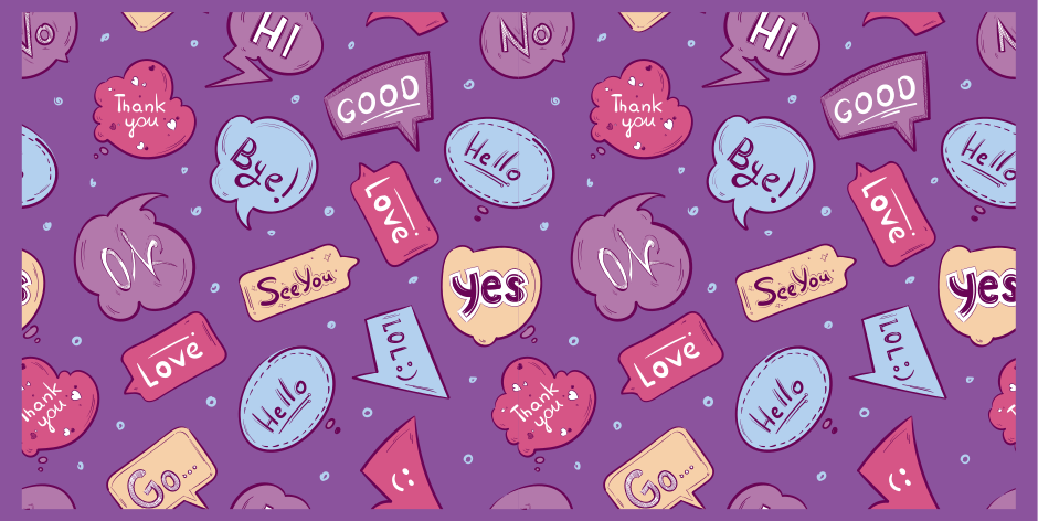 Colorful Message Bubbles custom vinyl rug - TenStickers