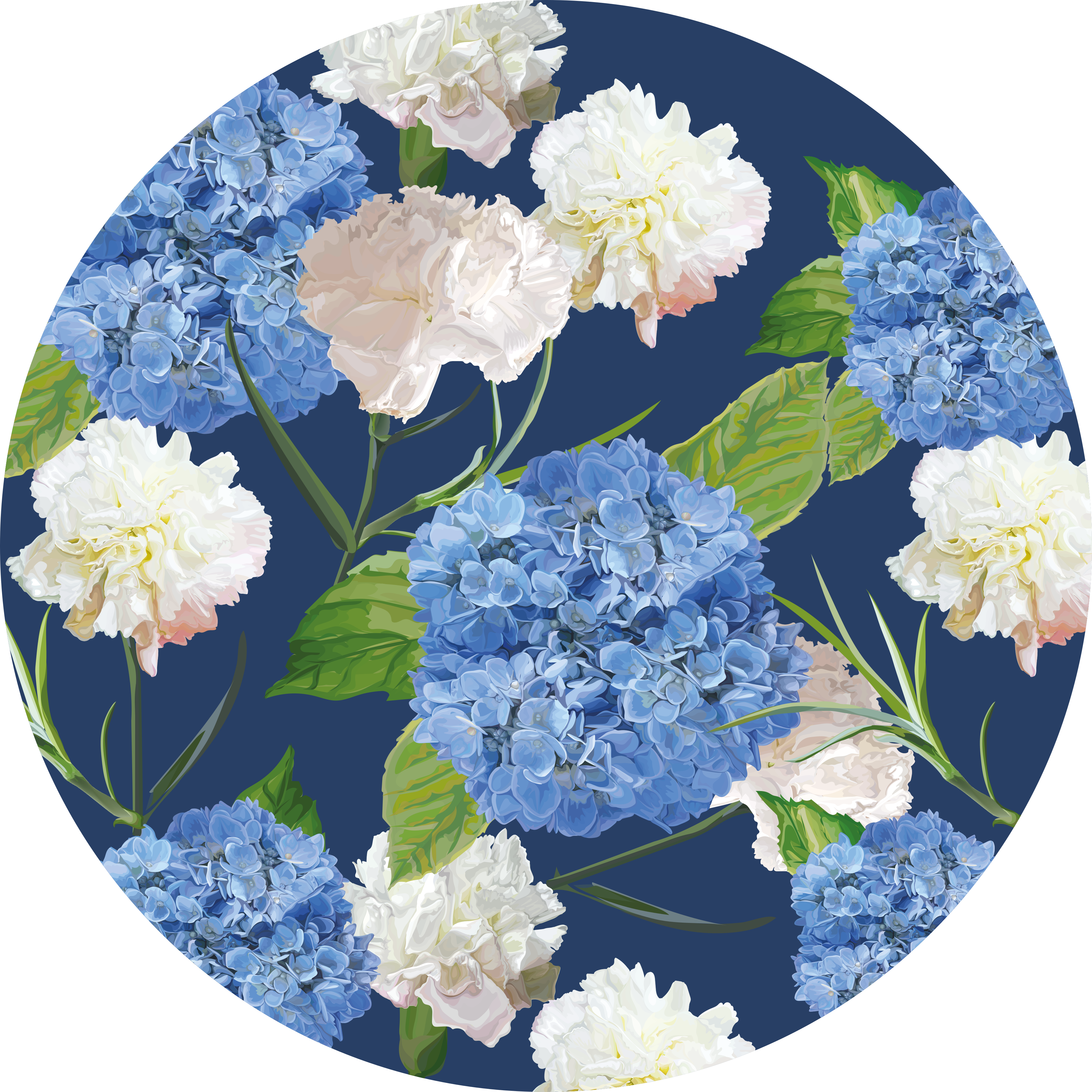 Hydrangea pattern flower vinyl rug - TenStickers