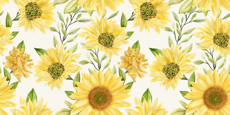Sunflower Floral Arrangement flower vinyl rug - TenStickers