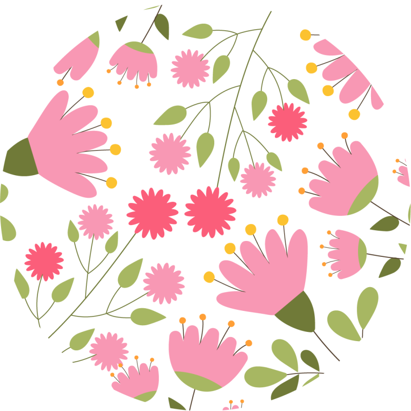Floral Pattern Delight flower vinyl rug - TenStickers