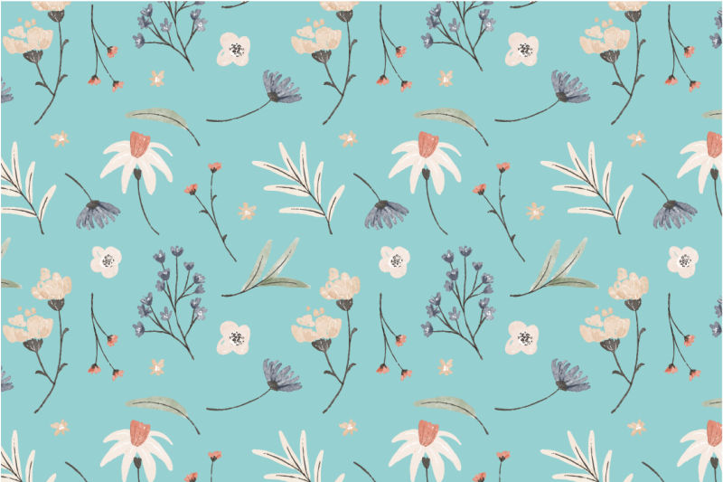 BLOOMING FLORAL PATTERNS flower vinyl rug - TenStickers