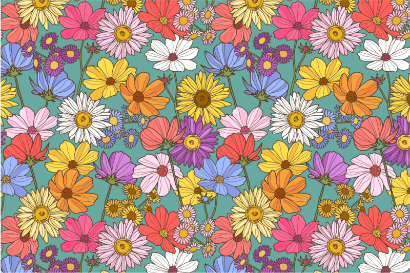 A lot of different flowers floral rug - TenStickers
