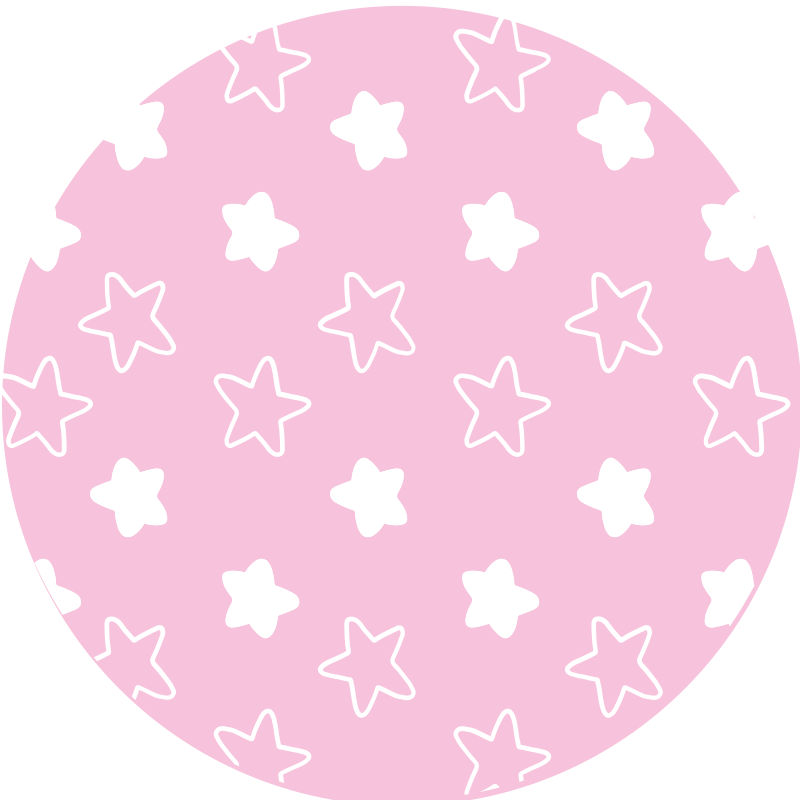 Cute little white stars circular rug - TenStickers