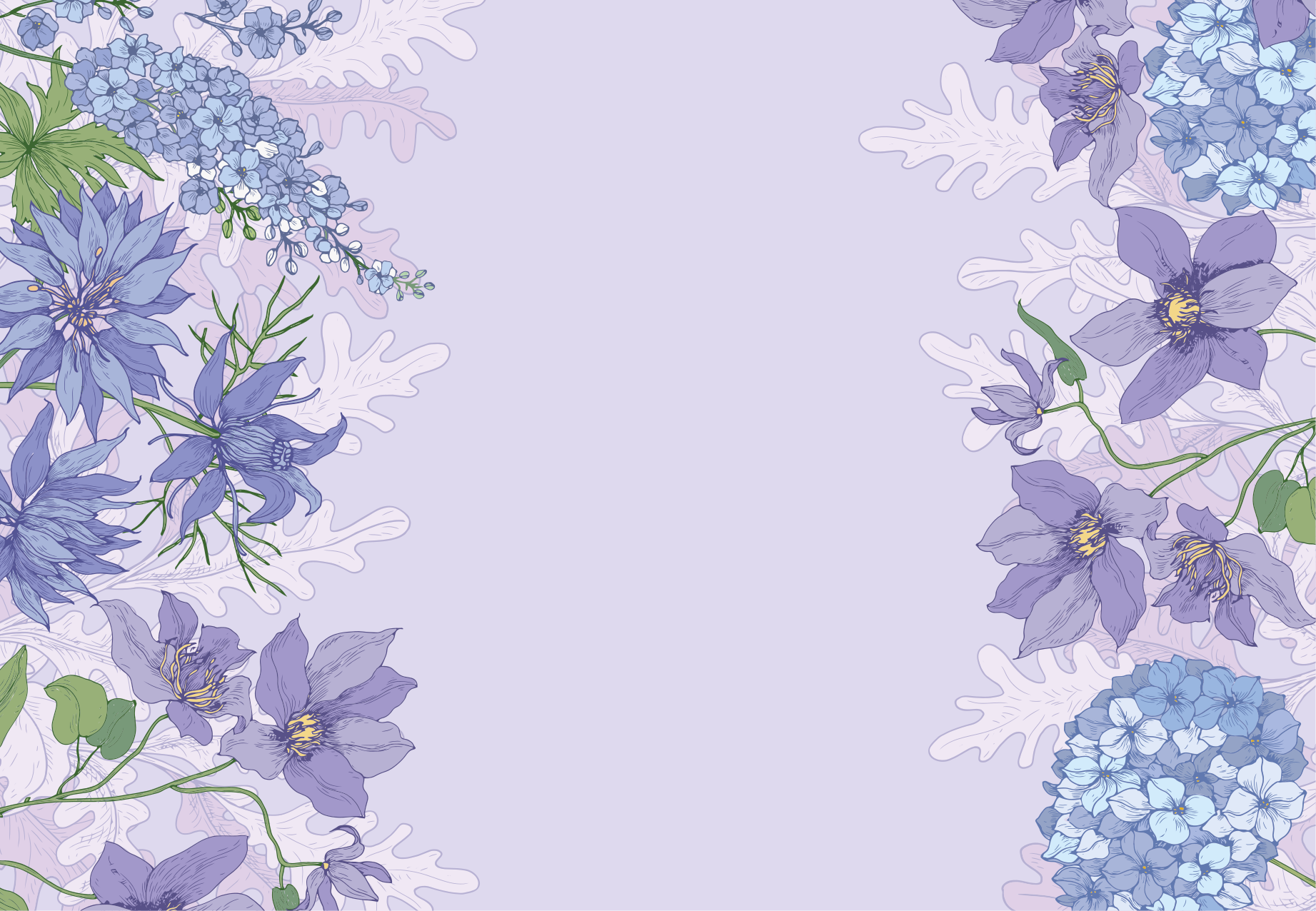 Lavender floral accents flower vinyl rug - TenStickers
