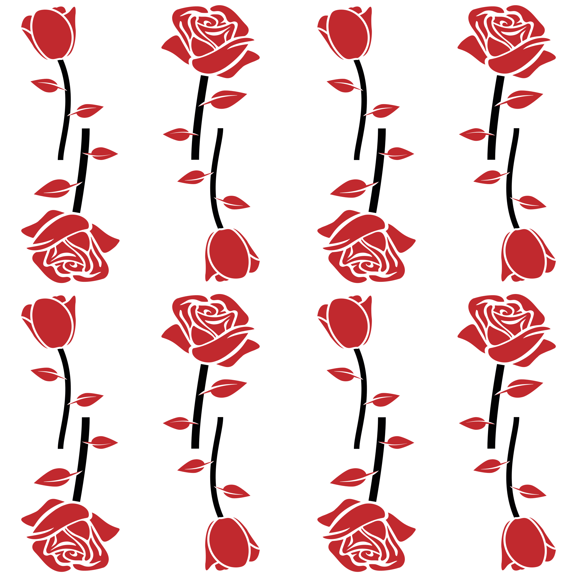 Red rose pattern floral rug - TenStickers