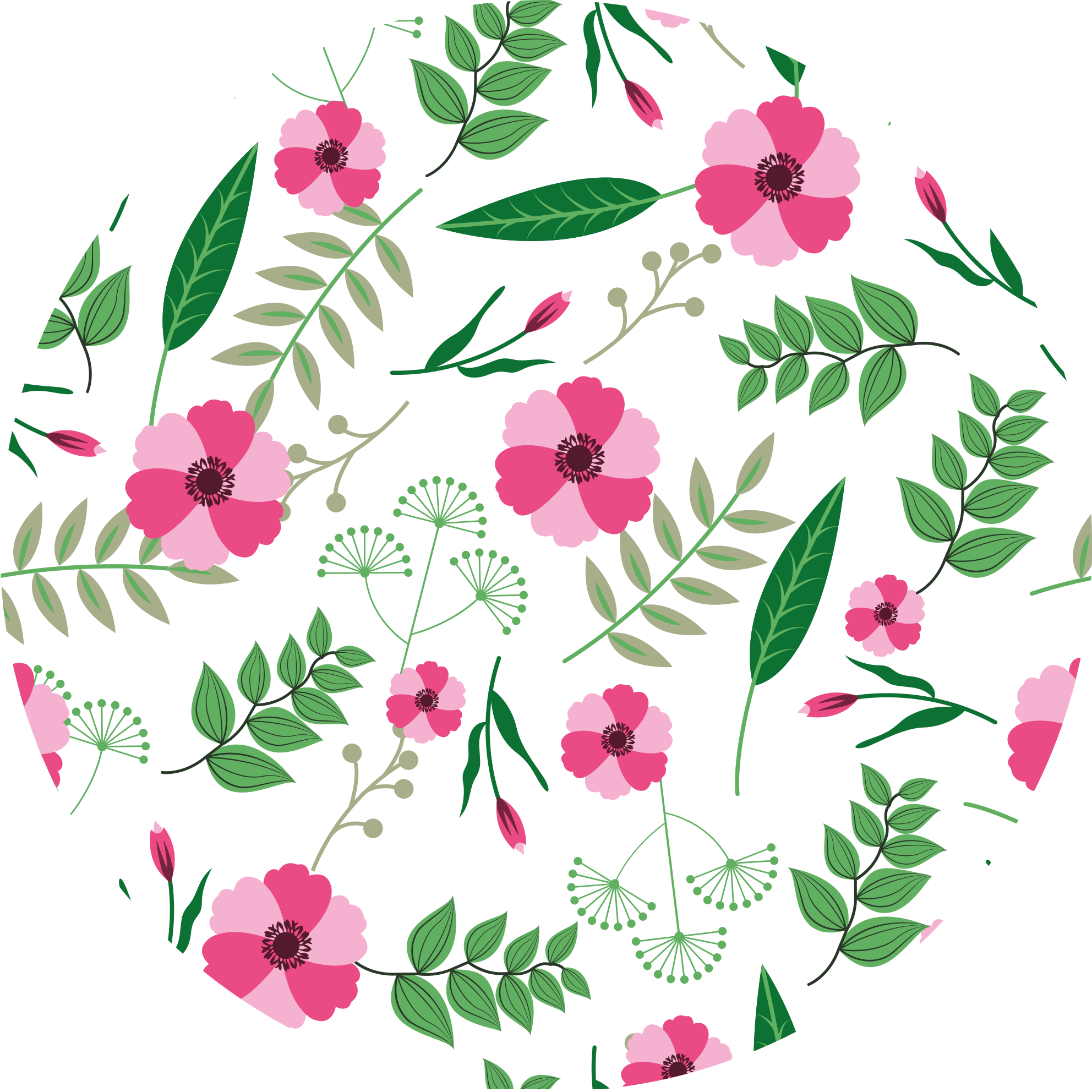 Cool pink roses floral rug - TenStickers