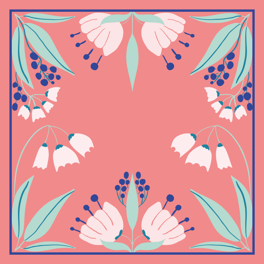 Pattern palette flower vinyl rug - TenStickers