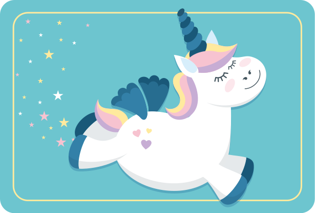 Proud unicorn pastel colours animal rug - TenStickers
