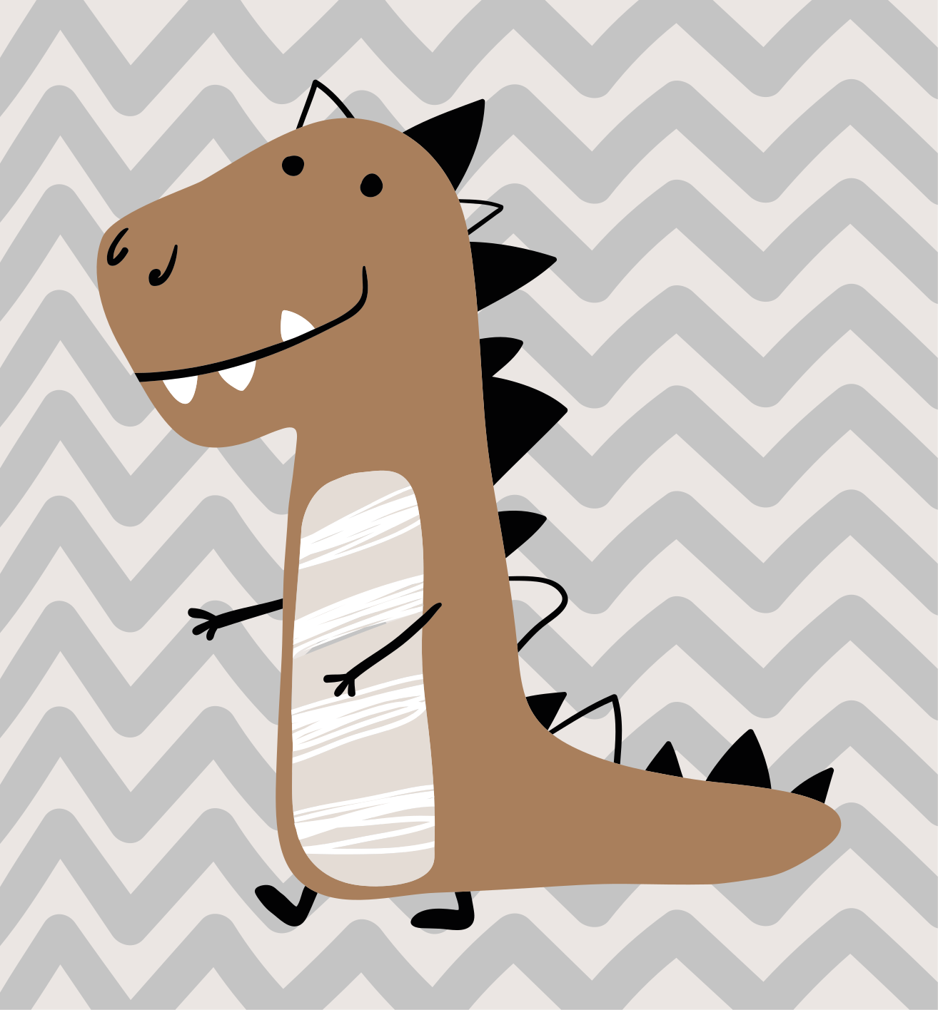 Brown baby T-Rex vinyl rug - TenStickers