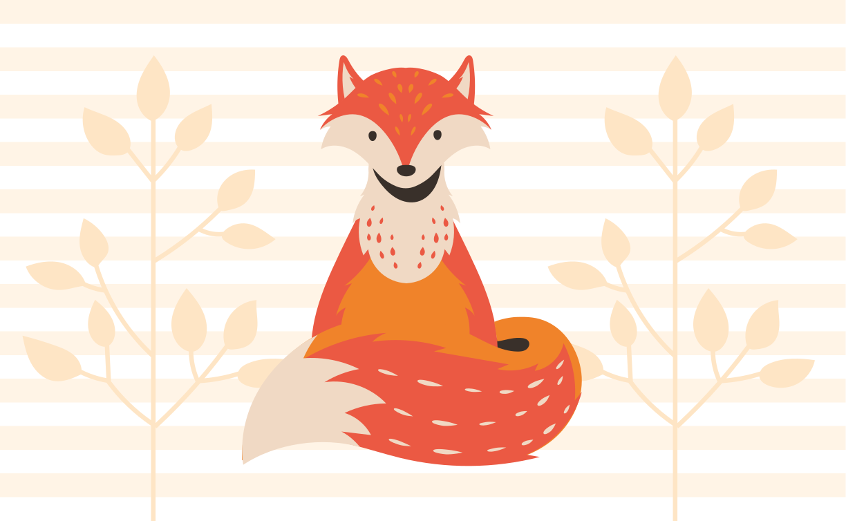 Face of a fox  cute animal rug - TenStickers