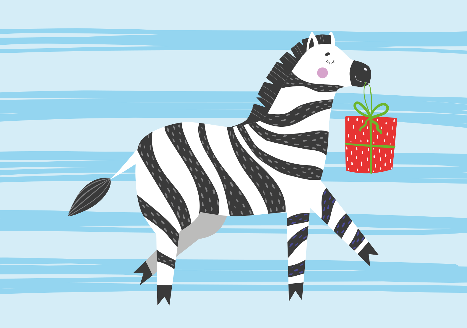 Happy birthday Zebra  animal rug - TenStickers