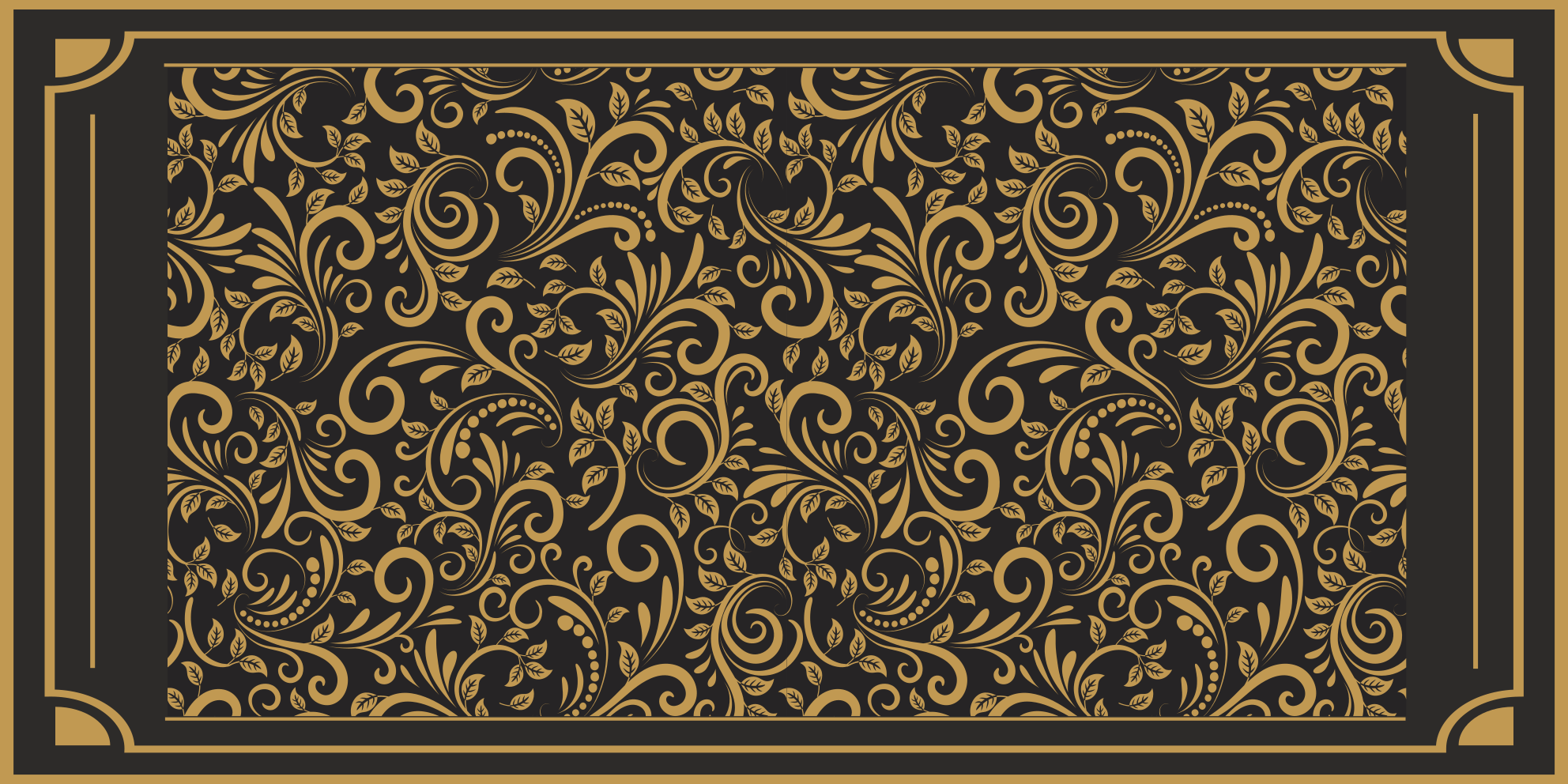 Retro vintage golden pattern vintage rug - TenStickers