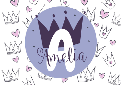 Personalized crown print vinyl rug - TenStickers