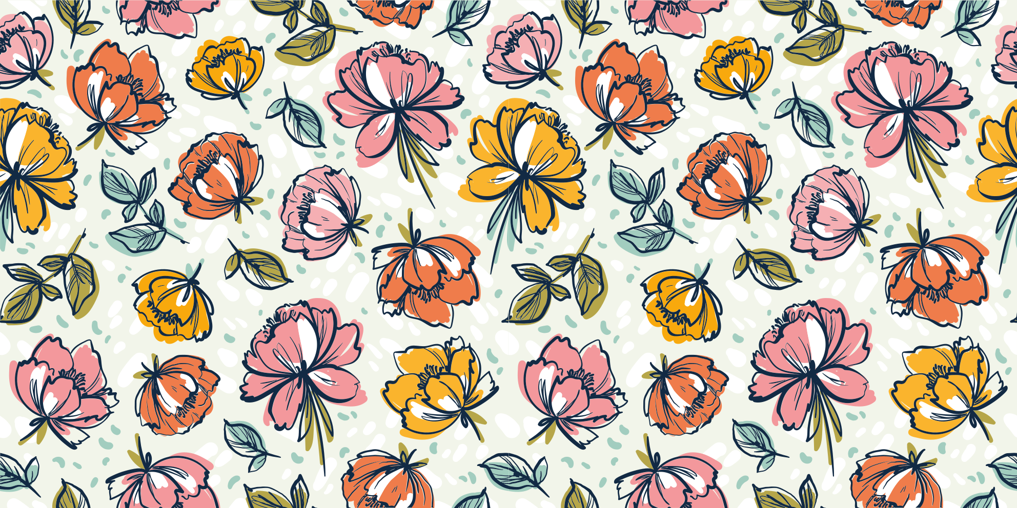 Colored abstract flower pattern floral rug - TenStickers