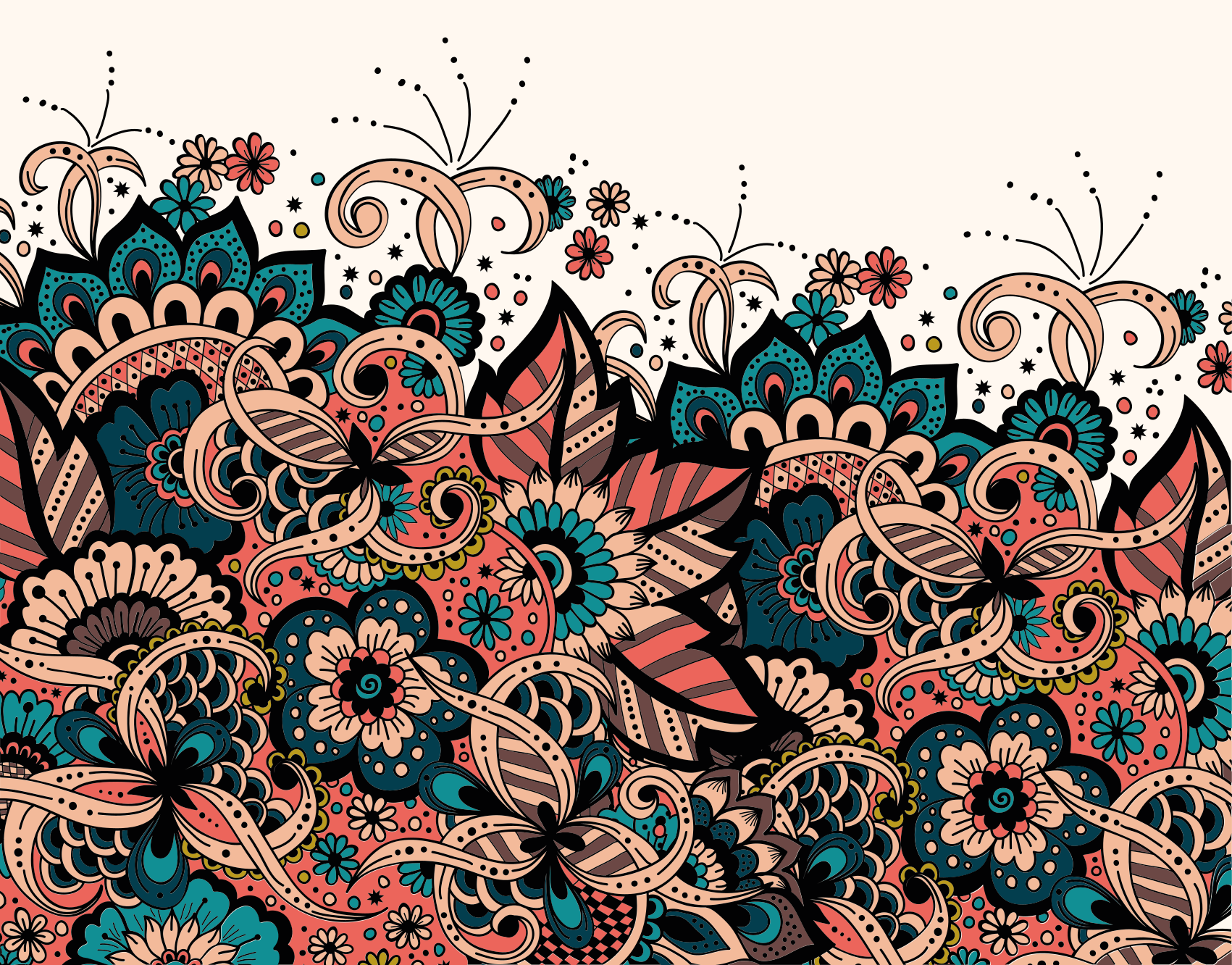 ornament arabic floral style floral rug - TenStickers