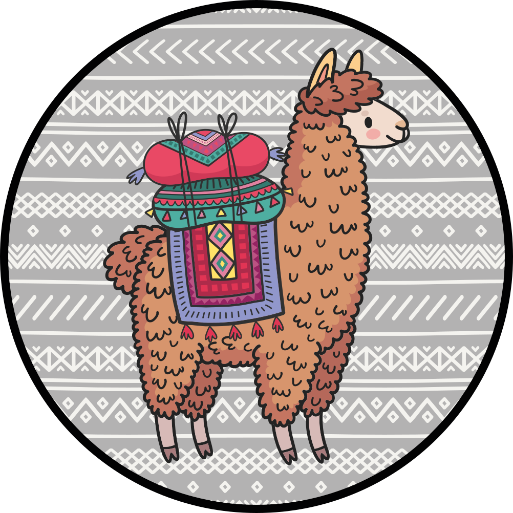 Lama with decorations  animal rug - TenStickers