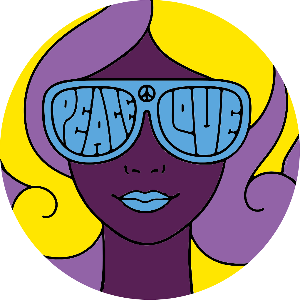 Peace love icon teenager vinyl rug - TenStickers