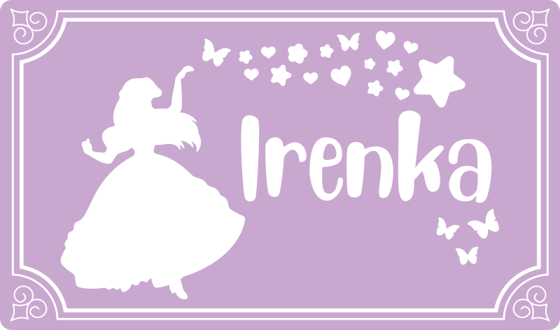 Magic princess with name vinyl rug - TenStickers