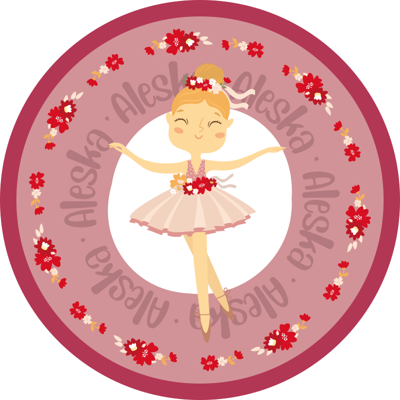 Funny ballerina princess personalised mat - TenStickers