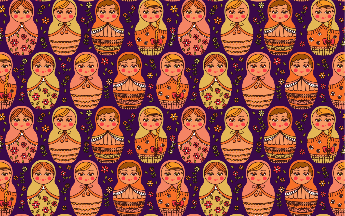 Colorful Matryoshka Dolls ethnic vinyl rug - TenStickers