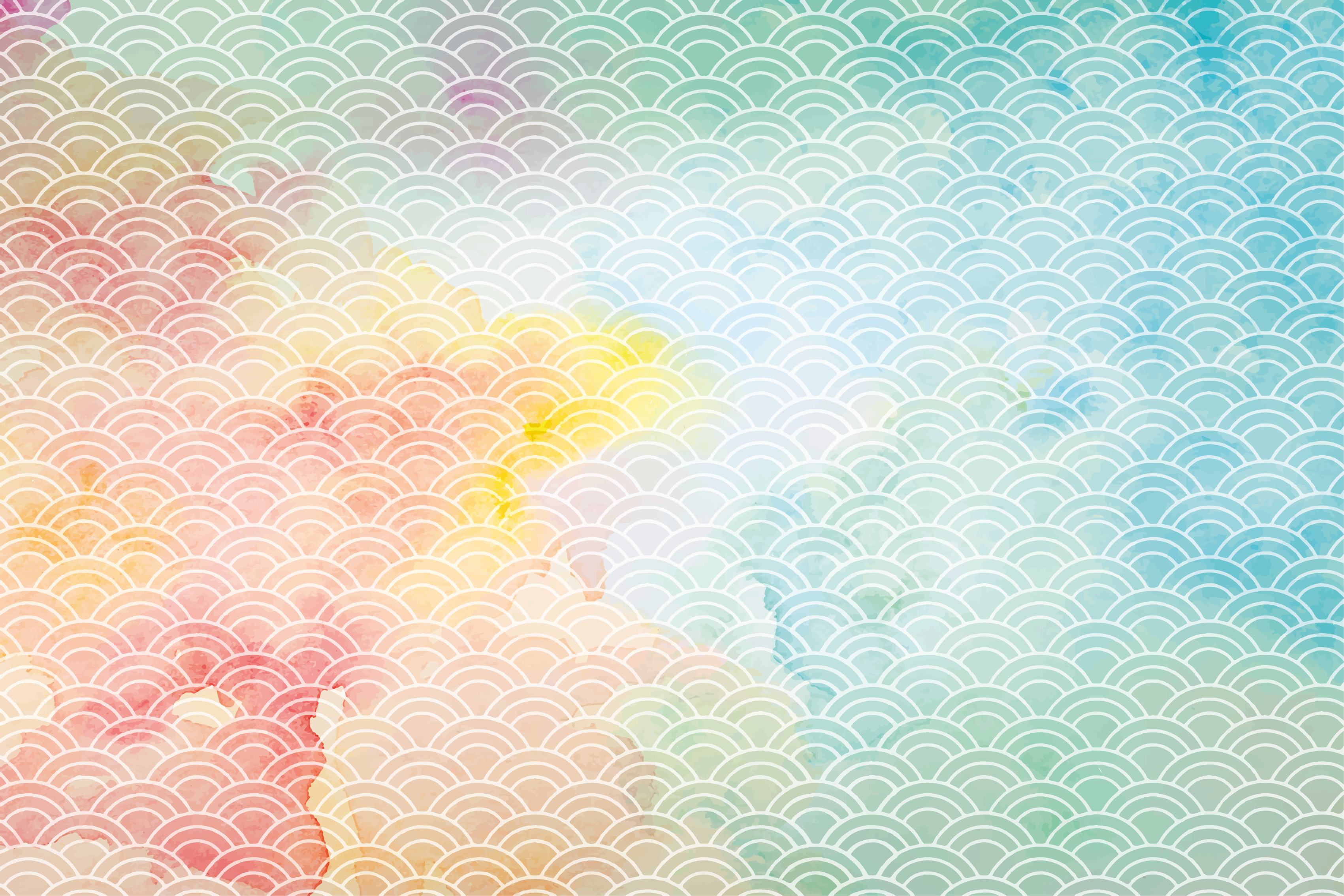 Pastel Wave Motif geometric vinyl rug - TenStickers