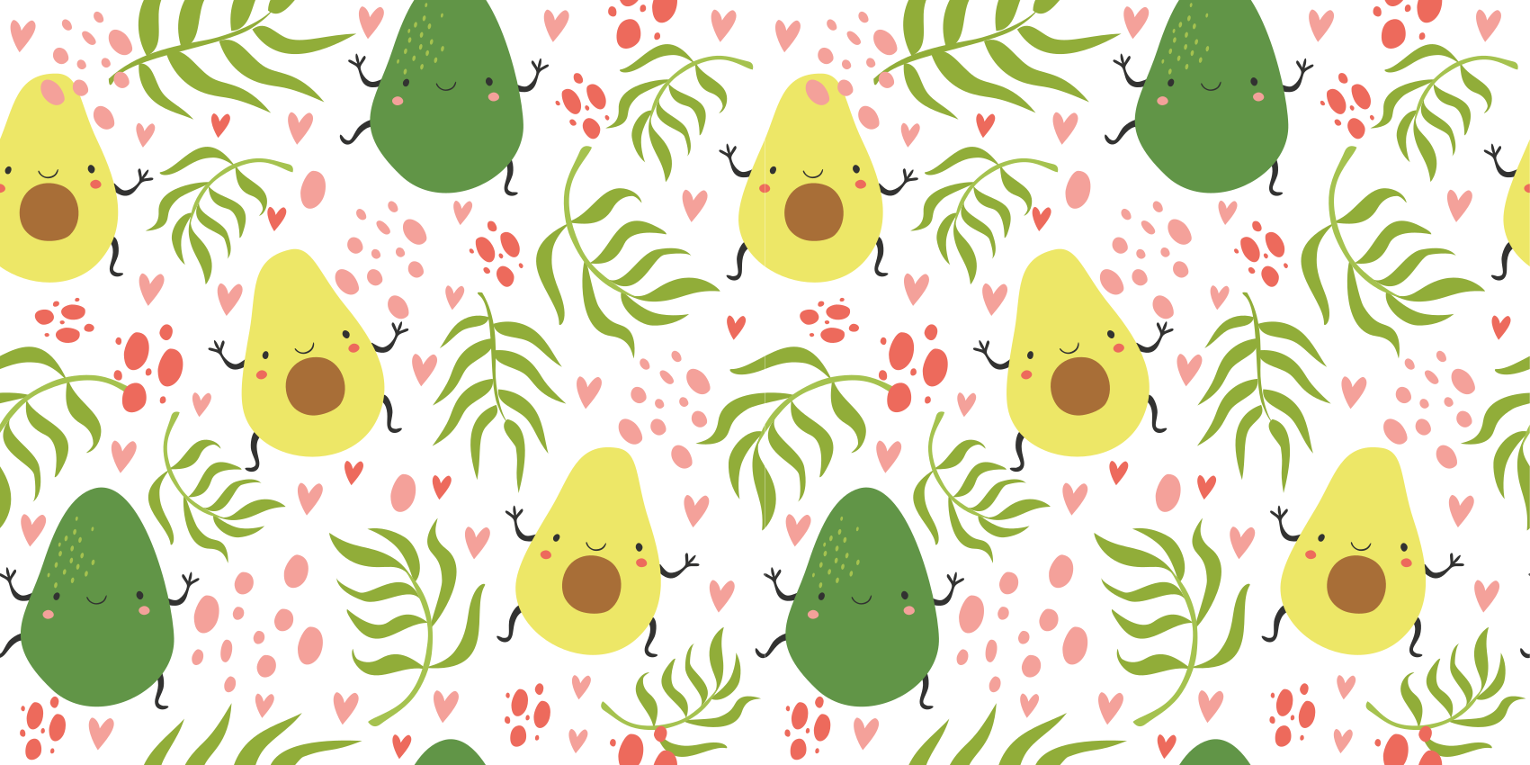 Cute Avocado Pattern vinyl rug - TenStickers