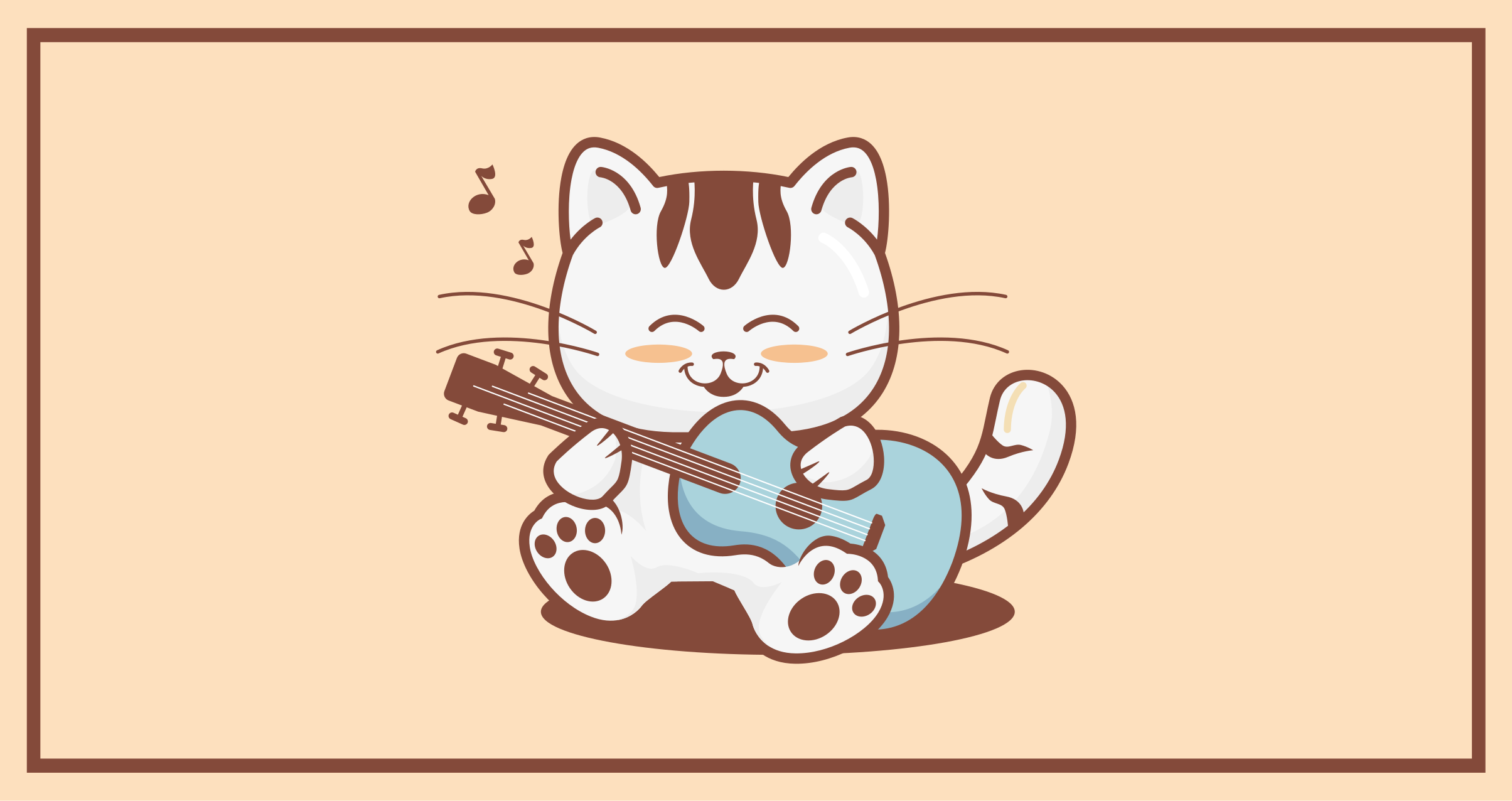 Musician cat cartoon animal rug - TenStickers