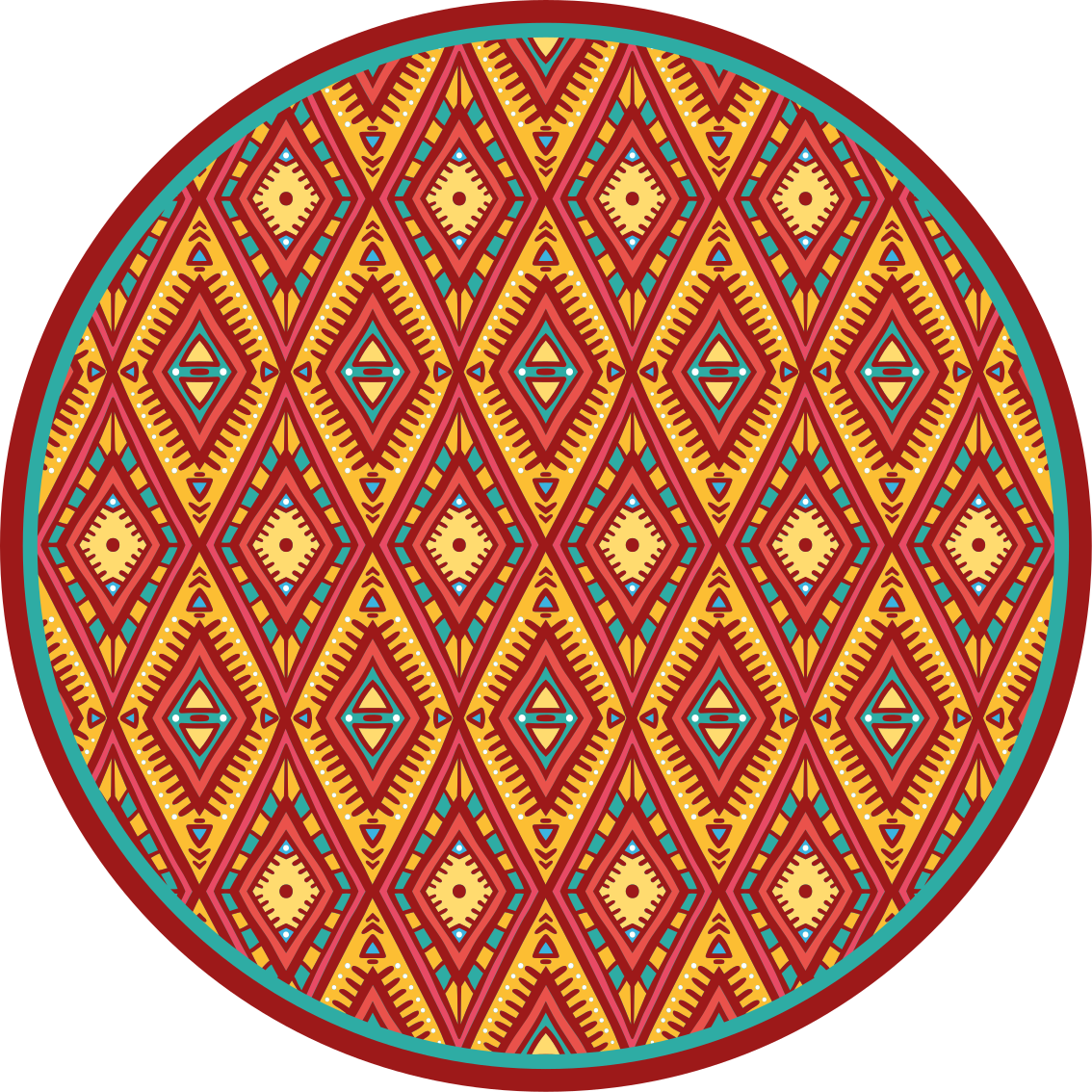 Geometric Tribal Element ethnic vinyl rug - TenStickers